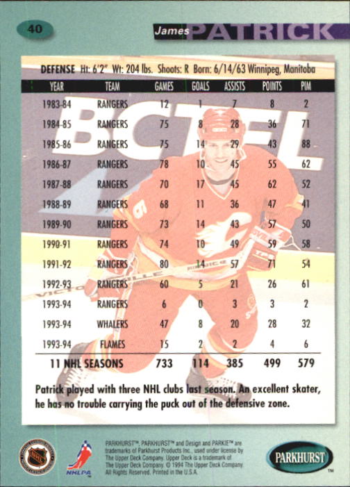 B0740- 1994-95 Parkhurst Hk Card #s 1-200 +Rookies -You Pick- 15+ FREE US SHIP - Picture 77 of 383