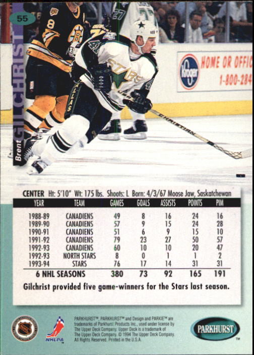 B0740- 1994-95 Parkhurst Hk Card #s 1-200 +Rookies -You Pick- 15+ FREE US SHIP - Picture 105 of 383