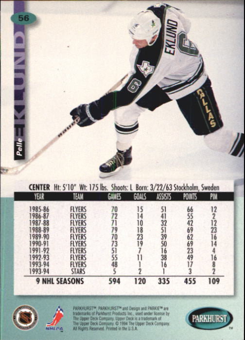 B0740- 1994-95 Parkhurst Hk Card #s 1-200 +Rookies -You Pick- 15+ FREE US SHIP - Picture 107 of 383