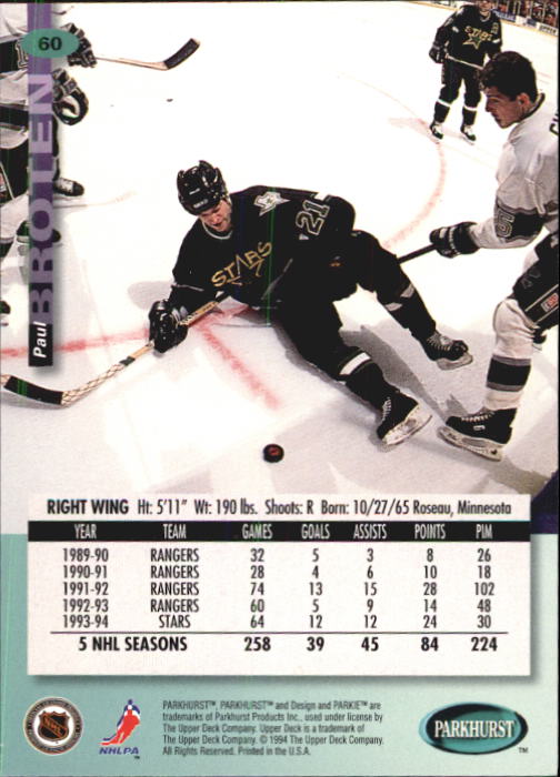 B0740- 1994-95 Parkhurst Hk Card #s 1-200 +Rookies -You Pick- 15+ FREE US SHIP - Picture 115 of 383