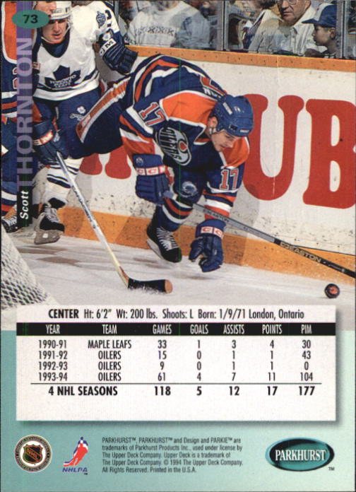 B0740- 1994-95 Parkhurst Hk Card #s 1-200 +Rookies -You Pick- 15+ FREE US SHIP - Picture 141 of 383