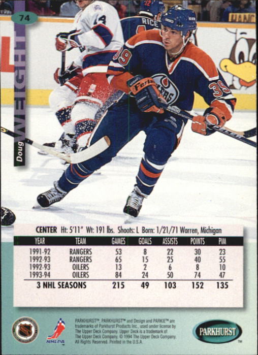B0740- 1994-95 Parkhurst Hk Card #s 1-200 +Rookies -You Pick- 15+ FREE US SHIP - Picture 143 of 383