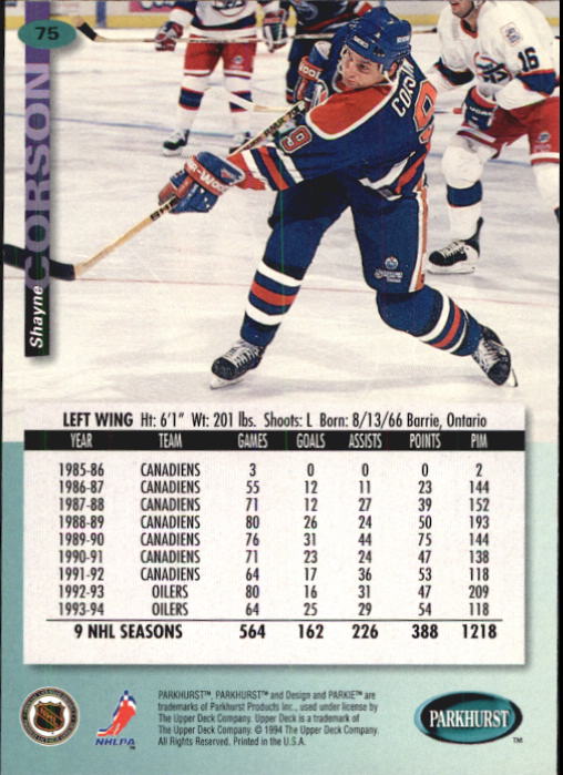 B0740- 1994-95 Parkhurst Hk Card #s 1-200 +Rookies -You Pick- 15+ FREE US SHIP - Picture 145 of 383