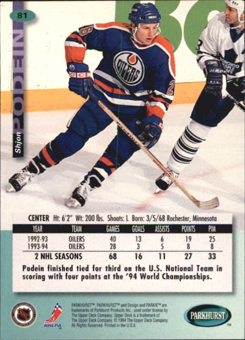 B0740- 1994-95 Parkhurst Hk Card #s 1-200 +Rookies -You Pick- 15+ FREE US SHIP - Picture 157 of 383