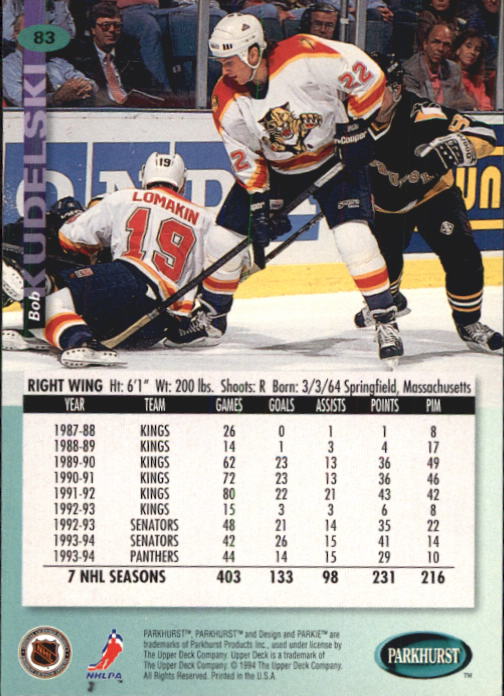 B0740- 1994-95 Parkhurst Hk Card #s 1-200 +Rookies -You Pick- 15+ FREE US SHIP - Picture 161 of 383