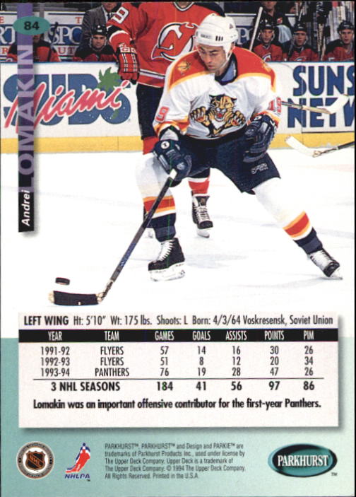 B0740- 1994-95 Parkhurst Hk Card #s 1-200 +Rookies -You Pick- 15+ FREE US SHIP - Picture 163 of 383