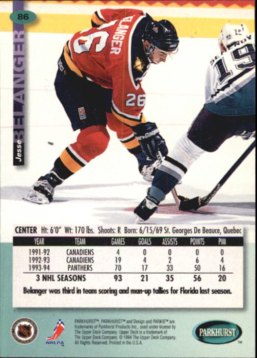 B0740- 1994-95 Parkhurst Hk Card #s 1-200 +Rookies -You Pick- 15+ FREE US SHIP - Picture 167 of 383