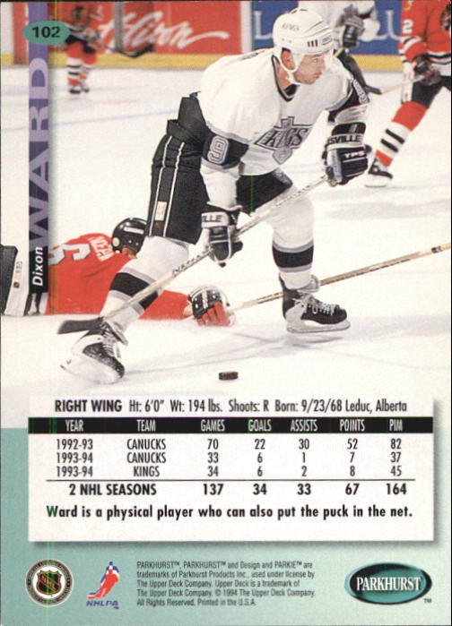 B0740- 1994-95 Parkhurst Hk Card #s 1-200 +Rookies -You Pick- 15+ FREE US SHIP - Picture 197 of 383