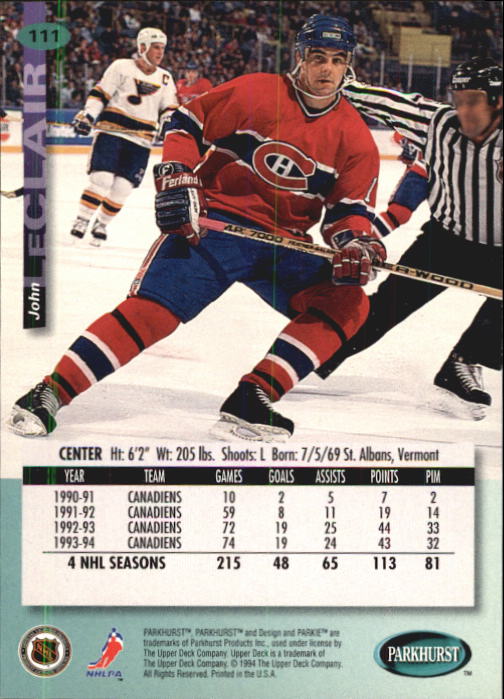 B0740- 1994-95 Parkhurst Hk Card #s 1-200 +Rookies -You Pick- 15+ FREE US SHIP - Picture 213 of 383