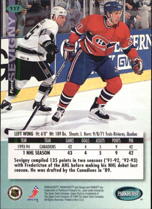 B0740- 1994-95 Parkhurst Hk Card #s 1-200 +Rookies -You Pick- 15+ FREE US SHIP - Picture 221 of 383