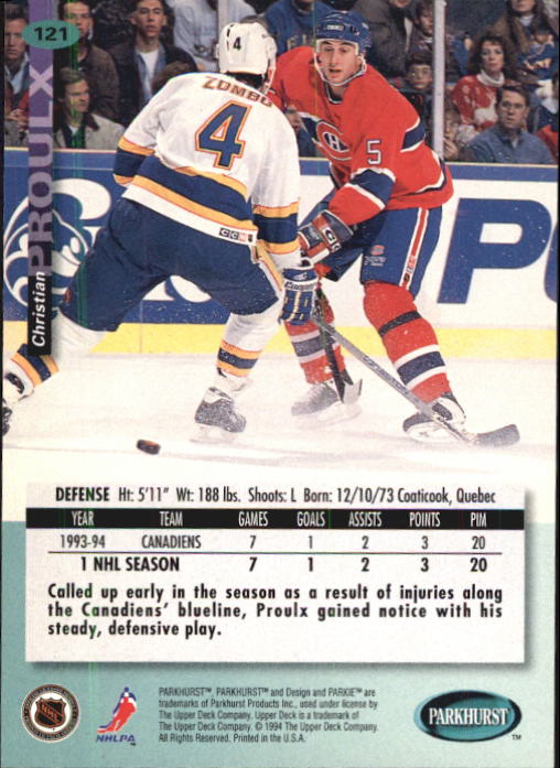 B0740- 1994-95 Parkhurst Hk Card #s 1-200 +Rookies -You Pick- 15+ FREE US SHIP - Picture 229 of 383
