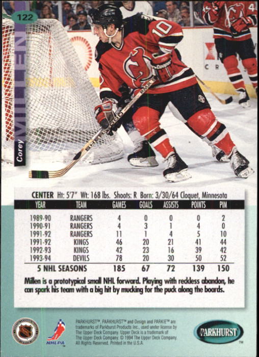 B0740- 1994-95 Parkhurst Hk Card #s 1-200 +Rookies -You Pick- 15+ FREE US SHIP - Picture 231 of 383