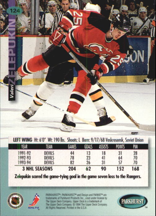 B0740- 1994-95 Parkhurst Hk Card #s 1-200 +Rookies -You Pick- 15+ FREE US SHIP - Picture 235 of 383