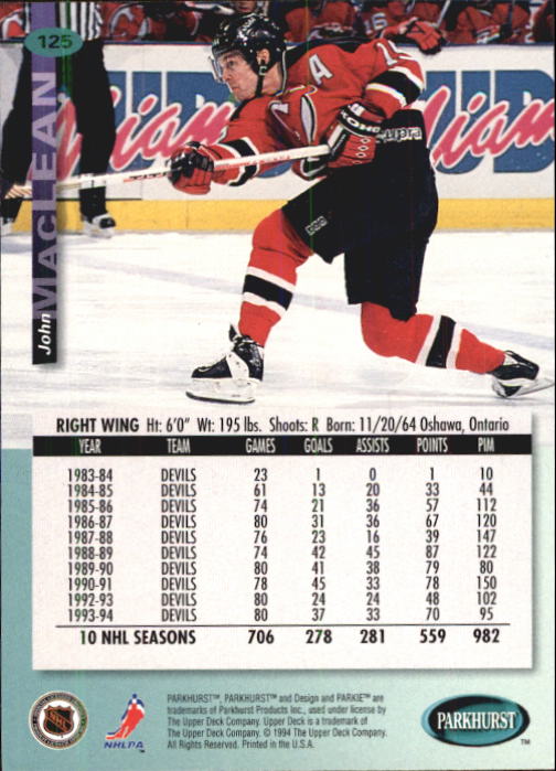 B0740- 1994-95 Parkhurst Hk Card #s 1-200 +Rookies -You Pick- 15+ FREE US SHIP - Picture 237 of 383