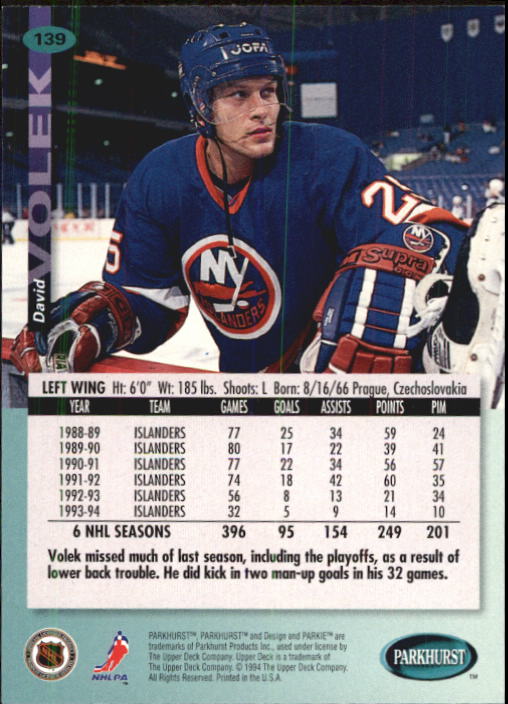 B0740- 1994-95 Parkhurst Hk Card #s 1-200 +Rookies -You Pick- 15+ FREE US SHIP - Picture 265 of 383