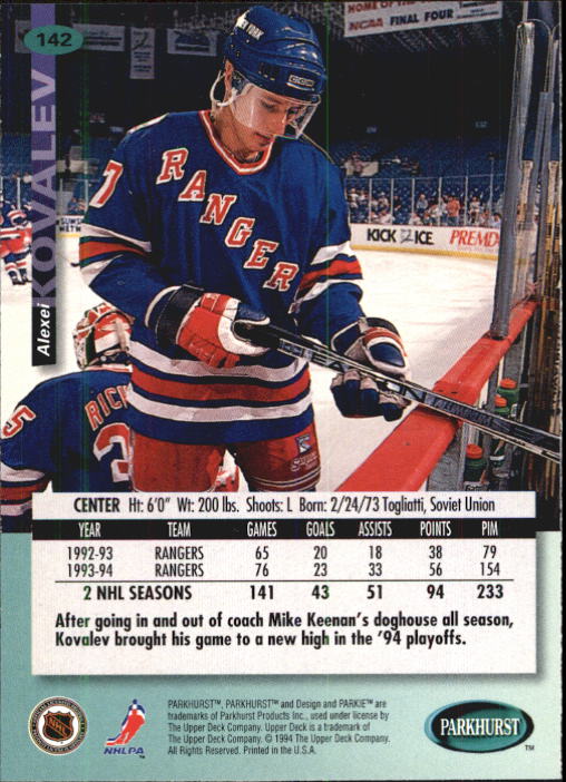 B0740- 1994-95 Parkhurst Hk Card #s 1-200 +Rookies -You Pick- 15+ FREE US SHIP - Picture 271 of 383