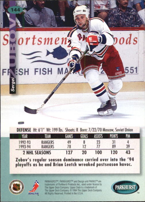 B0740- 1994-95 Parkhurst Hk Card #s 1-200 +Rookies -You Pick- 15+ FREE US SHIP - Picture 275 of 383