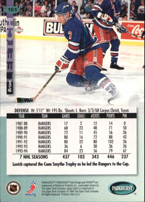 B0740- 1994-95 Parkhurst Hk Card #s 1-200 +Rookies -You Pick- 15+ FREE US SHIP - Picture 287 of 383