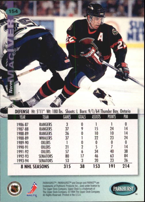 B0740- 1994-95 Parkhurst Hk Card #s 1-200 +Rookies -You Pick- 15+ FREE US SHIP - Picture 293 of 383