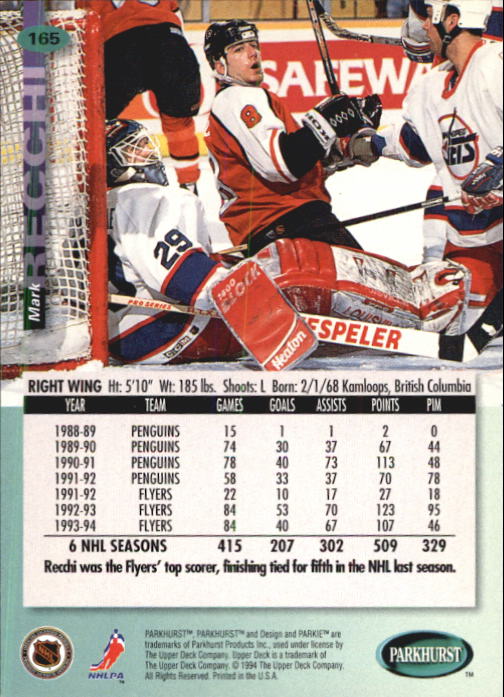 B0740- 1994-95 Parkhurst Hk Card #s 1-200 +Rookies -You Pick- 15+ FREE US SHIP - Picture 315 of 383