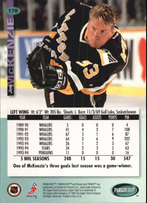B0740- 1994-95 Parkhurst Hk Card #s 1-200 +Rookies -You Pick- 15+ FREE US SHIP - Picture 339 of 383