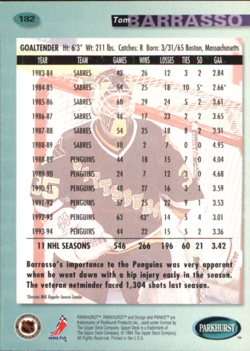 B0740- 1994-95 Parkhurst Hk Card #s 1-200 +Rookies -You Pick- 15+ FREE US SHIP - Picture 347 of 383