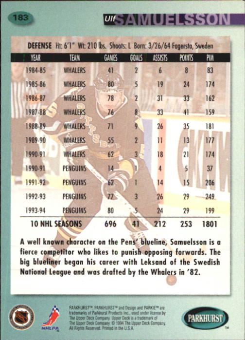 B0740- 1994-95 Parkhurst Hk Card #s 1-200 +Rookies -You Pick- 15+ FREE US SHIP - Picture 349 of 383
