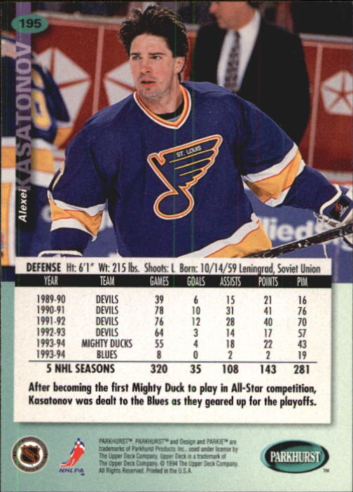 B0740- 1994-95 Parkhurst Hk Card #s 1-200 +Rookies -You Pick- 15+ FREE US SHIP - Picture 373 of 383
