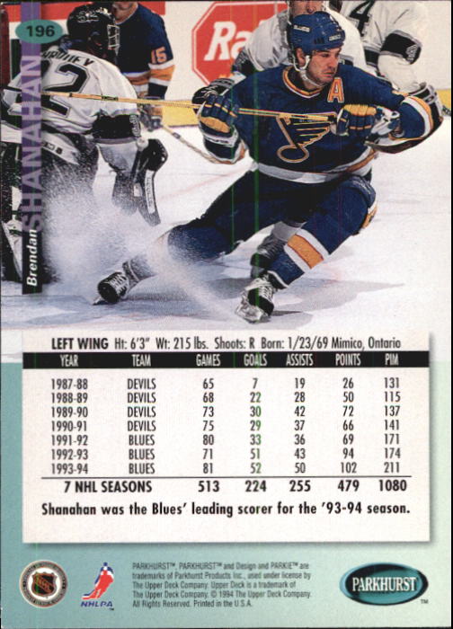 B0740- 1994-95 Parkhurst Hk Card #s 1-200 +Rookies -You Pick- 15+ FREE US SHIP - Picture 375 of 383