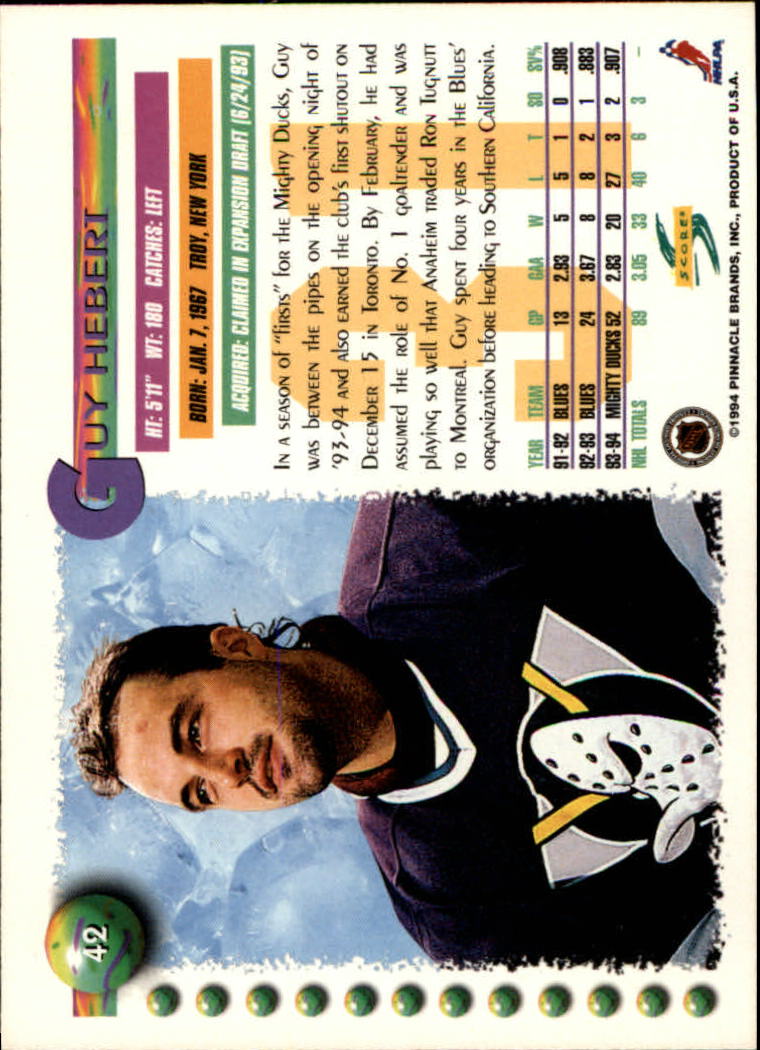  1993-94 Upper Deck NHL Anaheim Mighty Ducks Inaugural Team Set  with Guy Hebert & Ron Tugnutt - 17 Cards : Collectibles & Fine Art