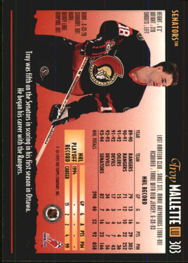 1994-95 Topps Premier Hockey (Pick Card From List 251-499) C142 2-21 - Picture 87 of 381