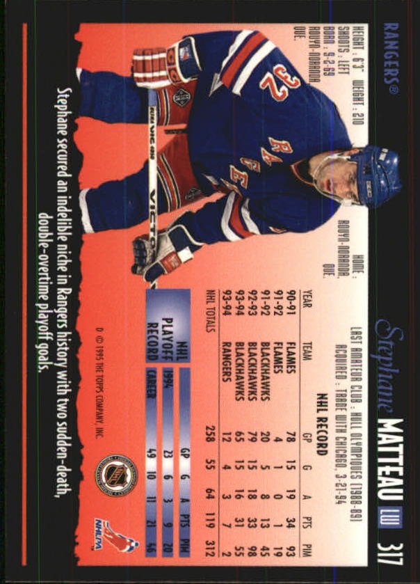 1994-95 Topps Premier Hockey (Pick Card From List 251-499) C142 2-21 - Picture 103 of 381