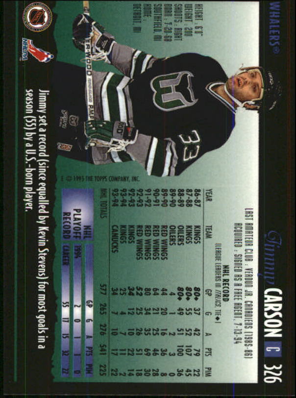 1994-95 Topps Premier Hockey (Pick Card From List 251-499) C142 2-21 - Picture 115 of 381