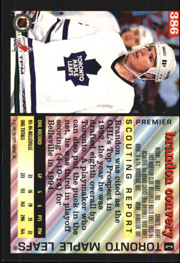 1994-95 Topps Premier Hockey (Pick Card From List 251-499) C142 2-21 - Picture 205 of 381