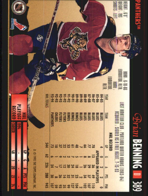 1994-95 Topps Premier Hockey (Pick Card From List 251-499) C142 2-21 - Picture 209 of 381