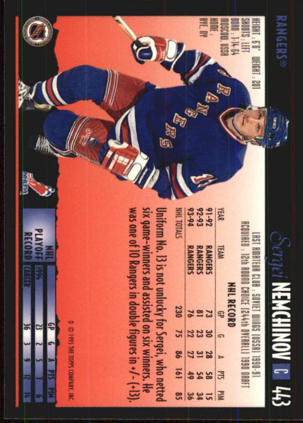 1994-95 Topps Premier Hockey (Pick Card From List 251-499) C142 2-21 - Picture 289 of 381