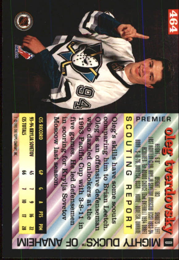 1994-95 Topps Premier Hockey (Pick Card From List 251-499) C142 2-21 - Picture 325 of 381