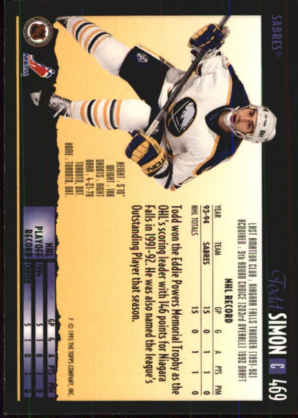 1994-95 Topps Premier Hockey (Pick Card From List 251-499) C142 2-21 - Picture 333 of 381