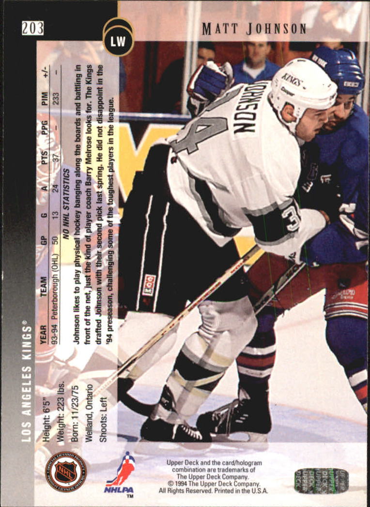 B1030- 1994-95 Upper Deck Hk #s 201-400 +Rookies -You Pick- 15+ FREE US SHIP