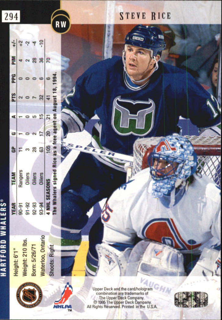 B1030- 1994-95 Upper Deck Hk #s 201-400 +Rookies -You Pick- 15+ FREE US SHIP