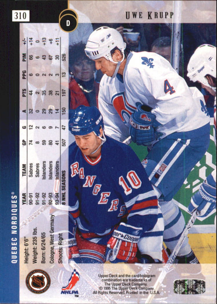 B1030- 1994-95 Upper Deck Hk #s 201-400 +Rookies -You Pick- 15+ FREE US SHIP