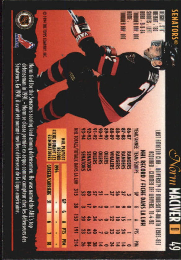 1994-95 O-Pee-Chee Premier - #216 Craig Muni