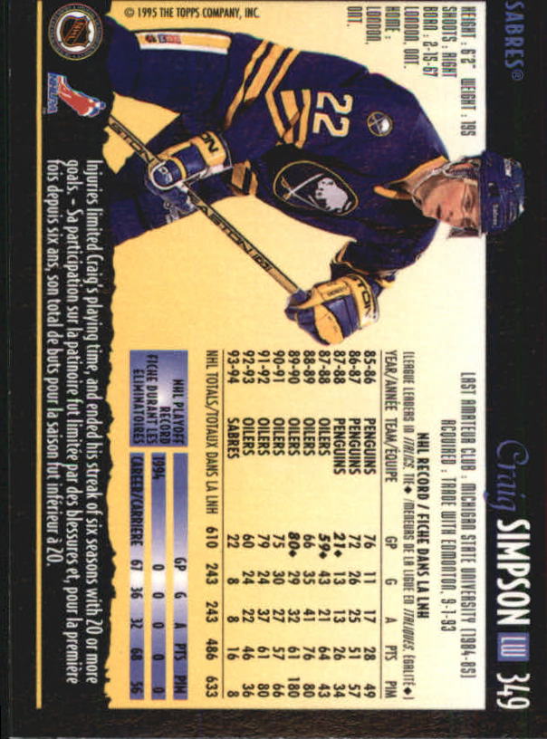 1994-95 O-Pee-Chee Premier - #496 Jimmy Waite