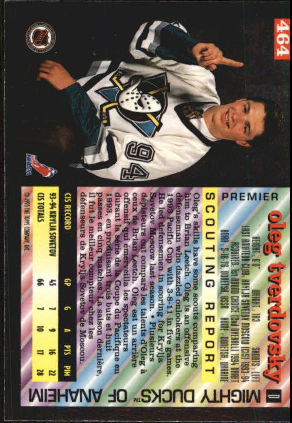 1994-95 O-Pee-Chee Premier - #496 Jimmy Waite