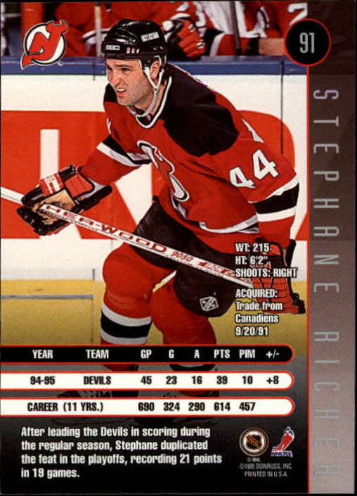 1995-96 Leaf Hockey Card #s 1-200 +Rookies (A6447) - You Pick - 10+ FREE SHIP - Picture 173 of 387