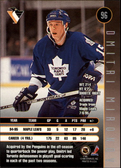 1995-96 Leaf Hockey Card #s 1-200 +Rookies (A6447) - You Pick - 10+ FREE SHIP - Picture 183 of 387