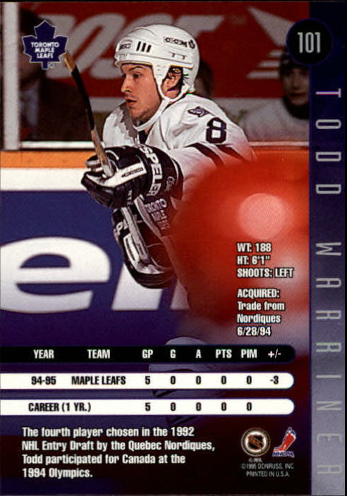 1995-96 Leaf Hockey Card #s 1-200 +Rookies (A6447) - You Pick - 10+ FREE SHIP - Picture 193 of 387