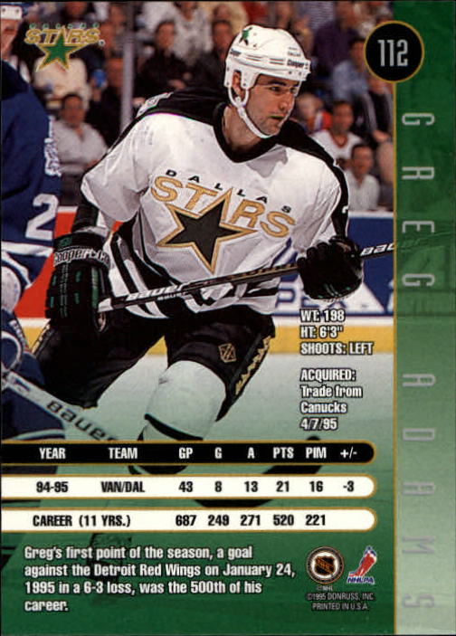 1995-96 Leaf Hockey Card #s 1-200 +Rookies (A6447) - You Pick - 10+ FREE SHIP - Picture 213 of 387