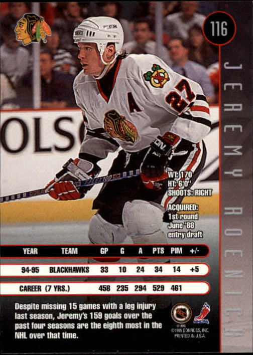1995-96 Leaf Hockey Card #s 1-200 +Rookies (A6447) - You Pick - 10+ FREE SHIP - Picture 221 of 387