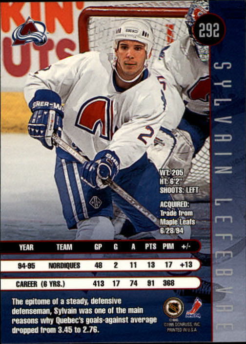 1995-96 Leaf Hockey Cards 201-330 +Rookies (A6447) - You Pick - 10+ FREE SHIP - Picture 177 of 249